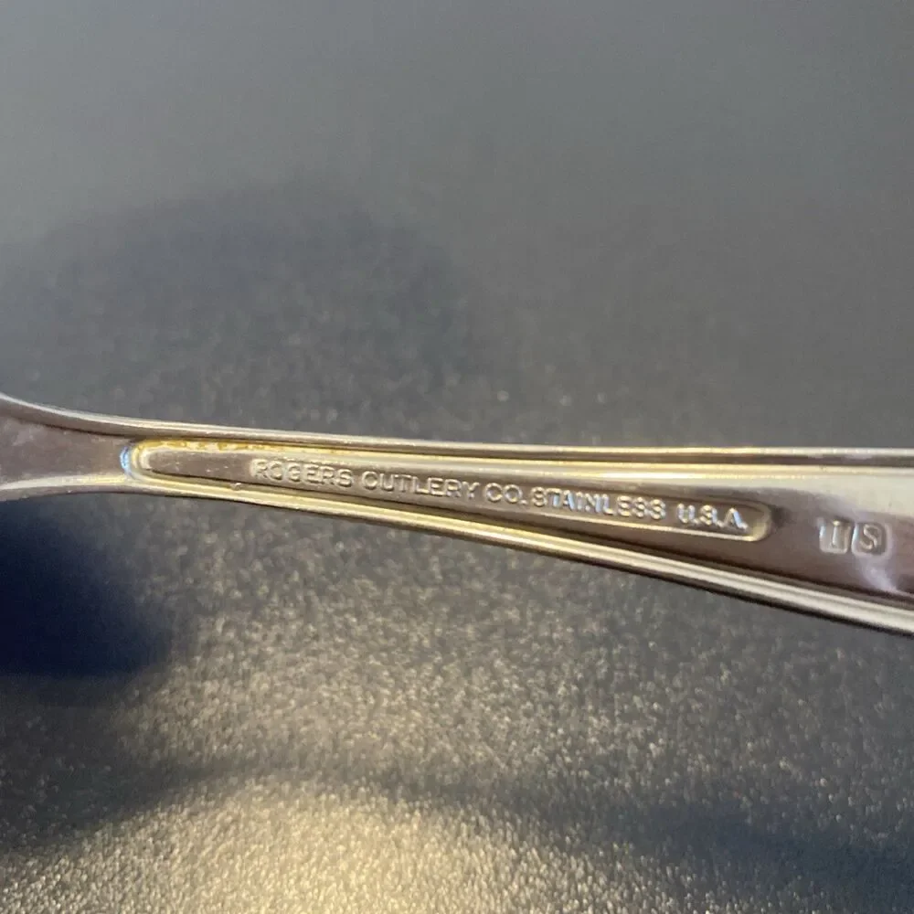 Vintage Rogers Cutlery Salad Fork Herringbone Textured Silverplate Flatware